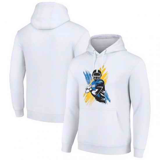 Men Starter White Los Angeles Chargers Player X Fleece Pullover Hoodie
